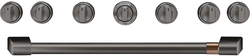 Café Gas Range Handle and Knob Kit in Brushed Black
