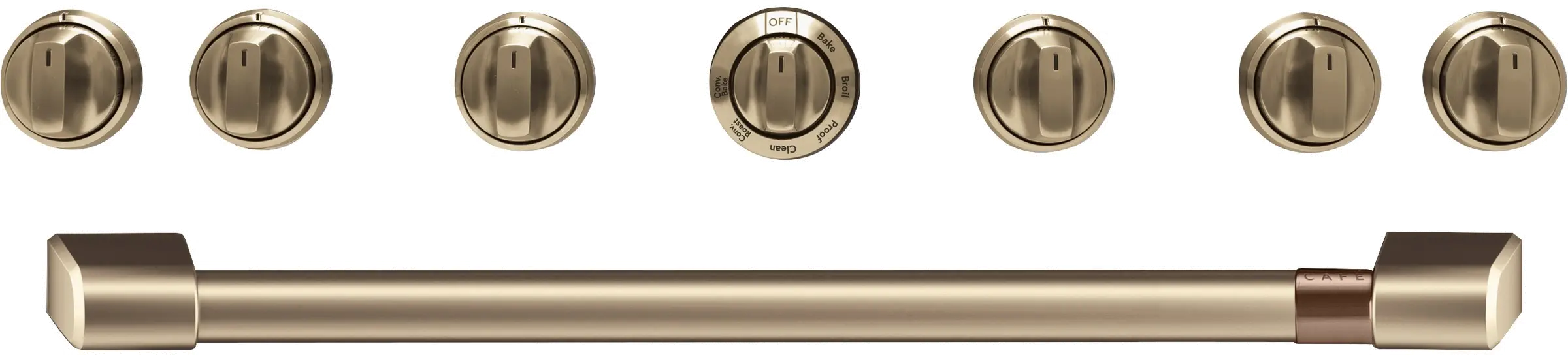 CXPR6HKPMBZ Café Gas Range Handle and Knob Kit in Brushed Bronze-1