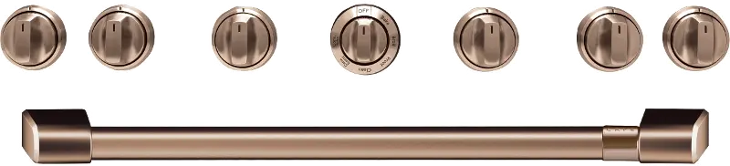 Café Gas Range Handle and Knob Kit in Brushed Copper