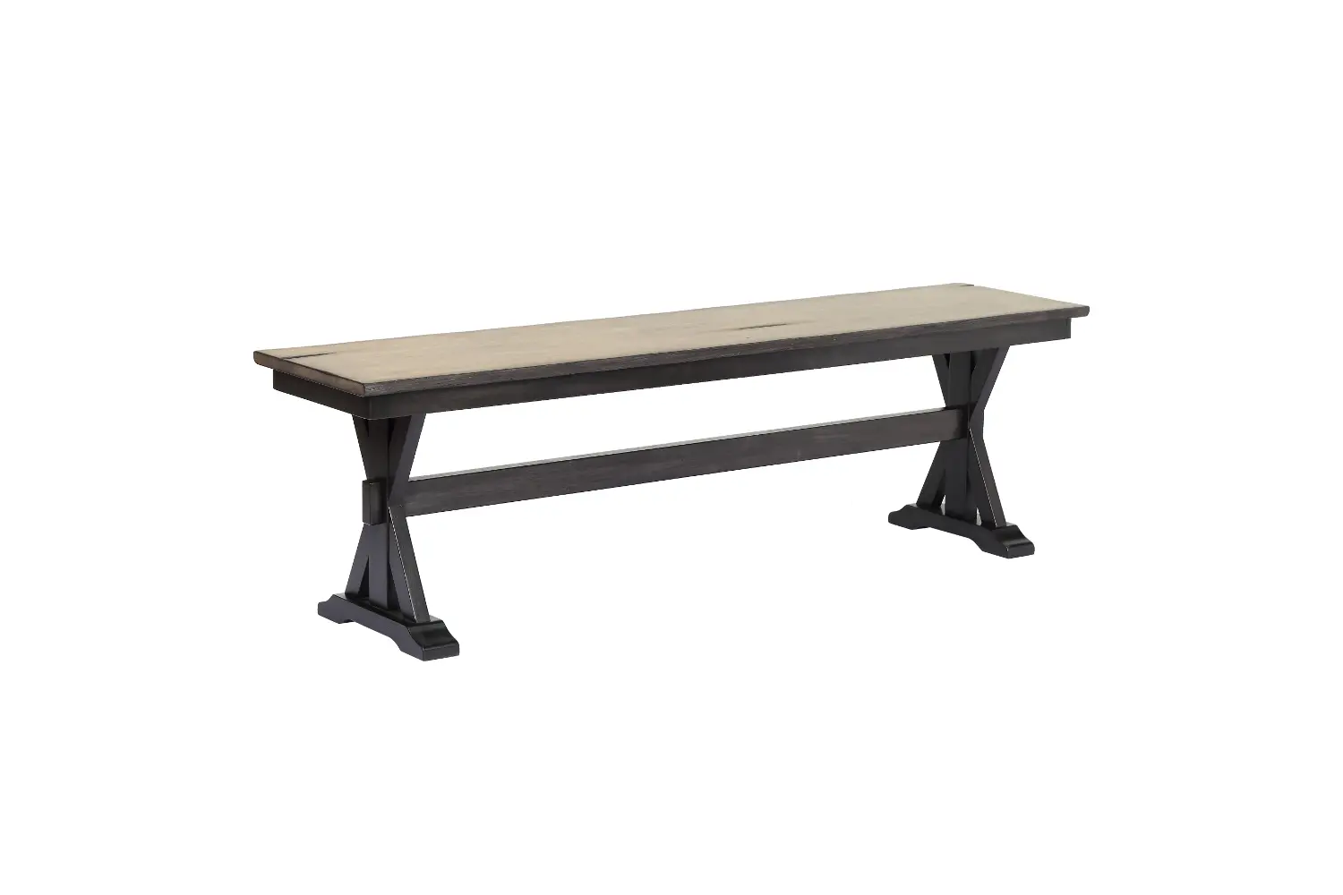 Orlando Sand and Black Dining Bench-1