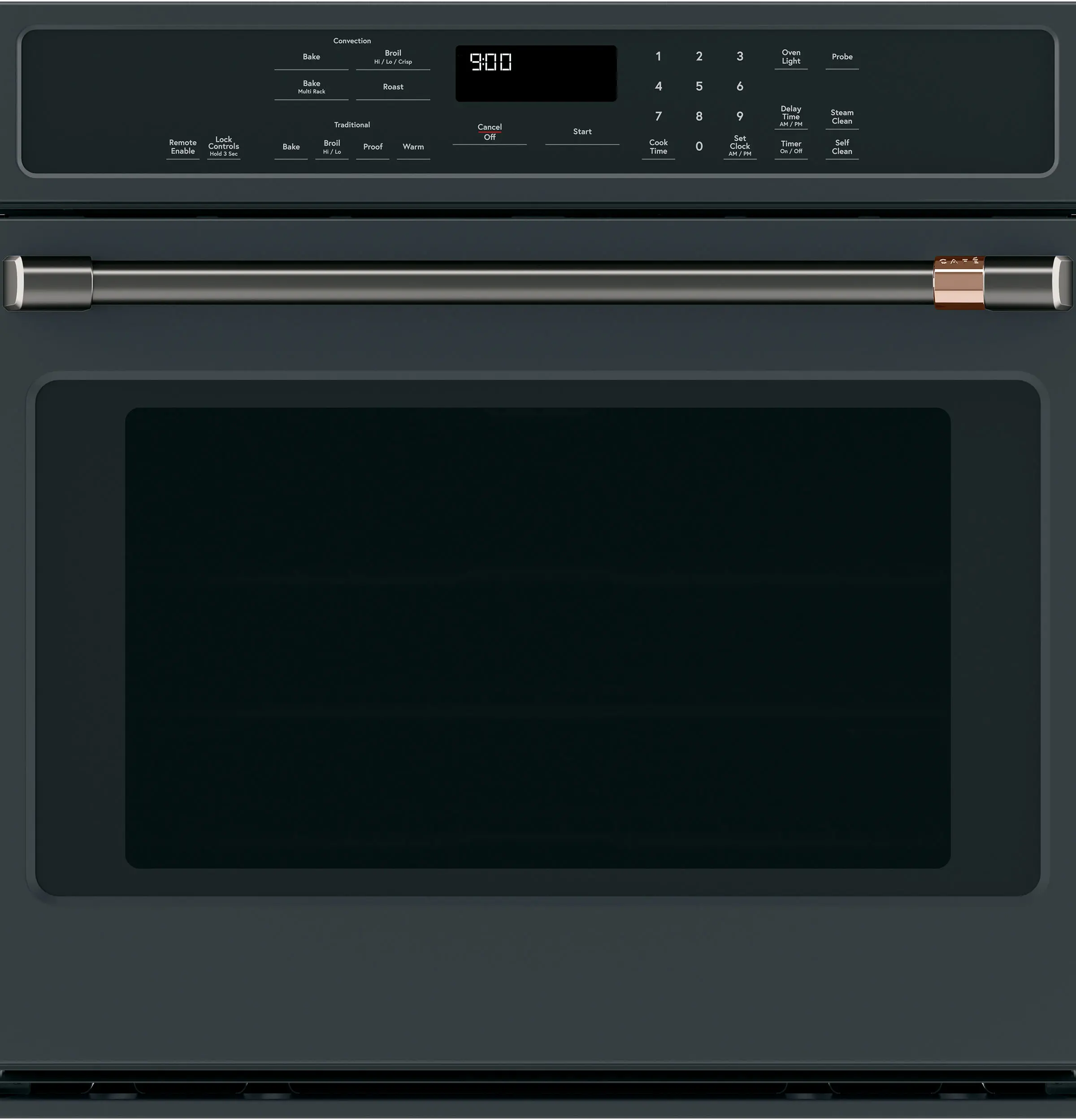 CXWS0H0PMBT Cafe Brushed Black Bar Handle Kit for Single Wall Oven-2