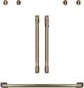 CXWDFHKPMBZ Cafe Brushed Bronze Bar Handle and Knob Kit for French Door Double Wall Oven