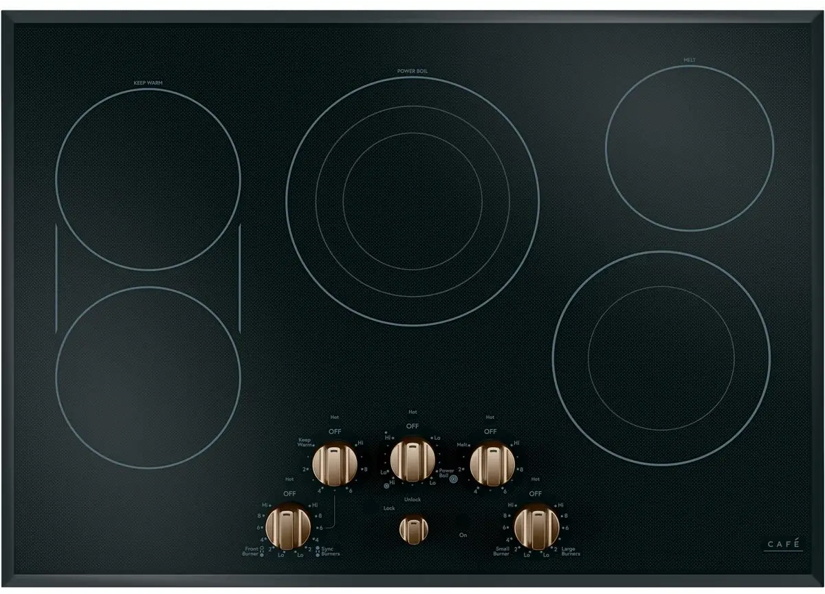 CXCE1HKPMBZ Café 5 Electric Cooktop Knobs in Brushed Bronze-2