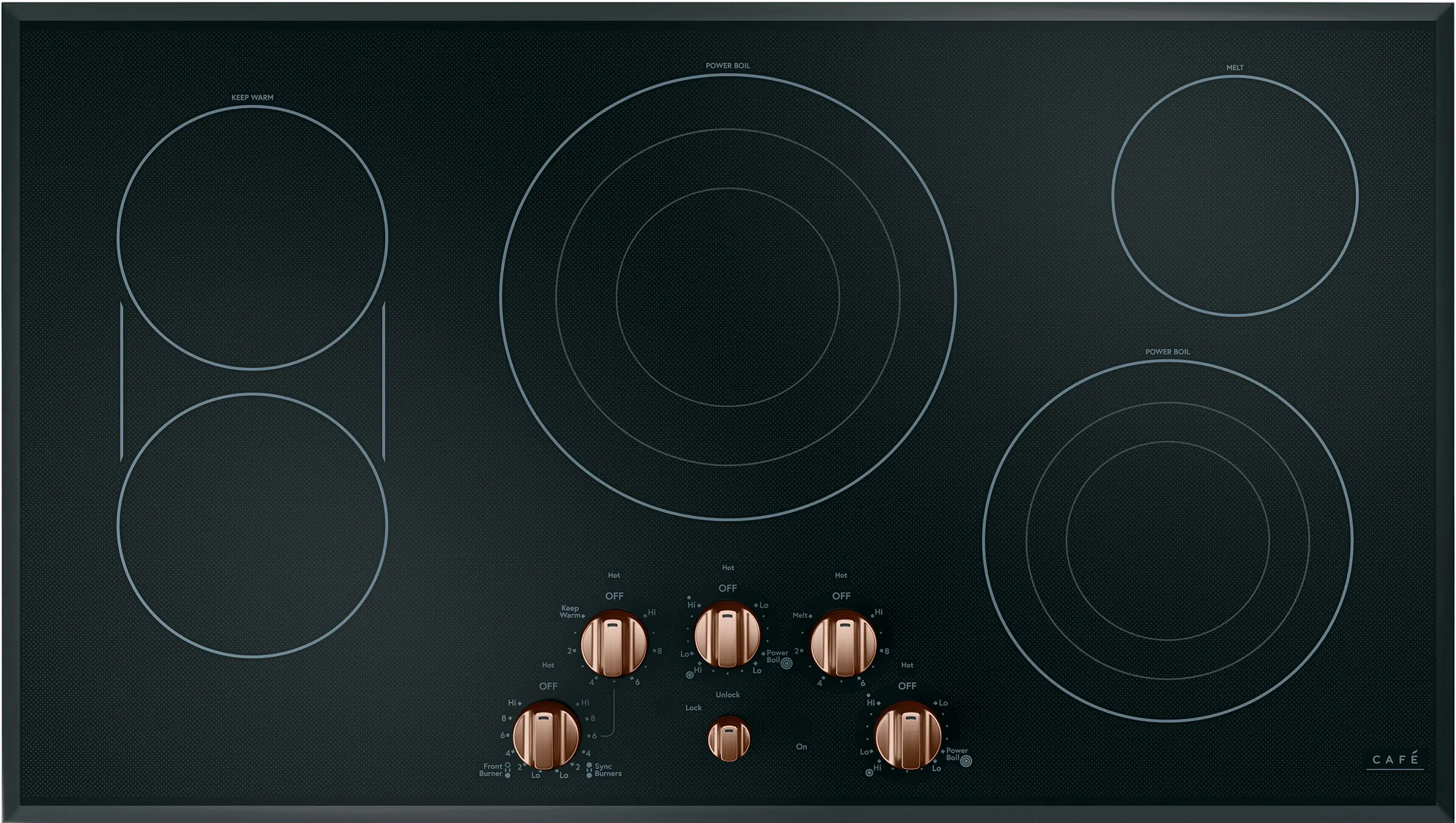 CXCE1HKPMCU Café 5 Electric Cooktop Knobs in Brushed Copper-2