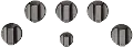 CXCG1K0PMBT Café 5 Gas Cooktop Knobs in Brushed Black