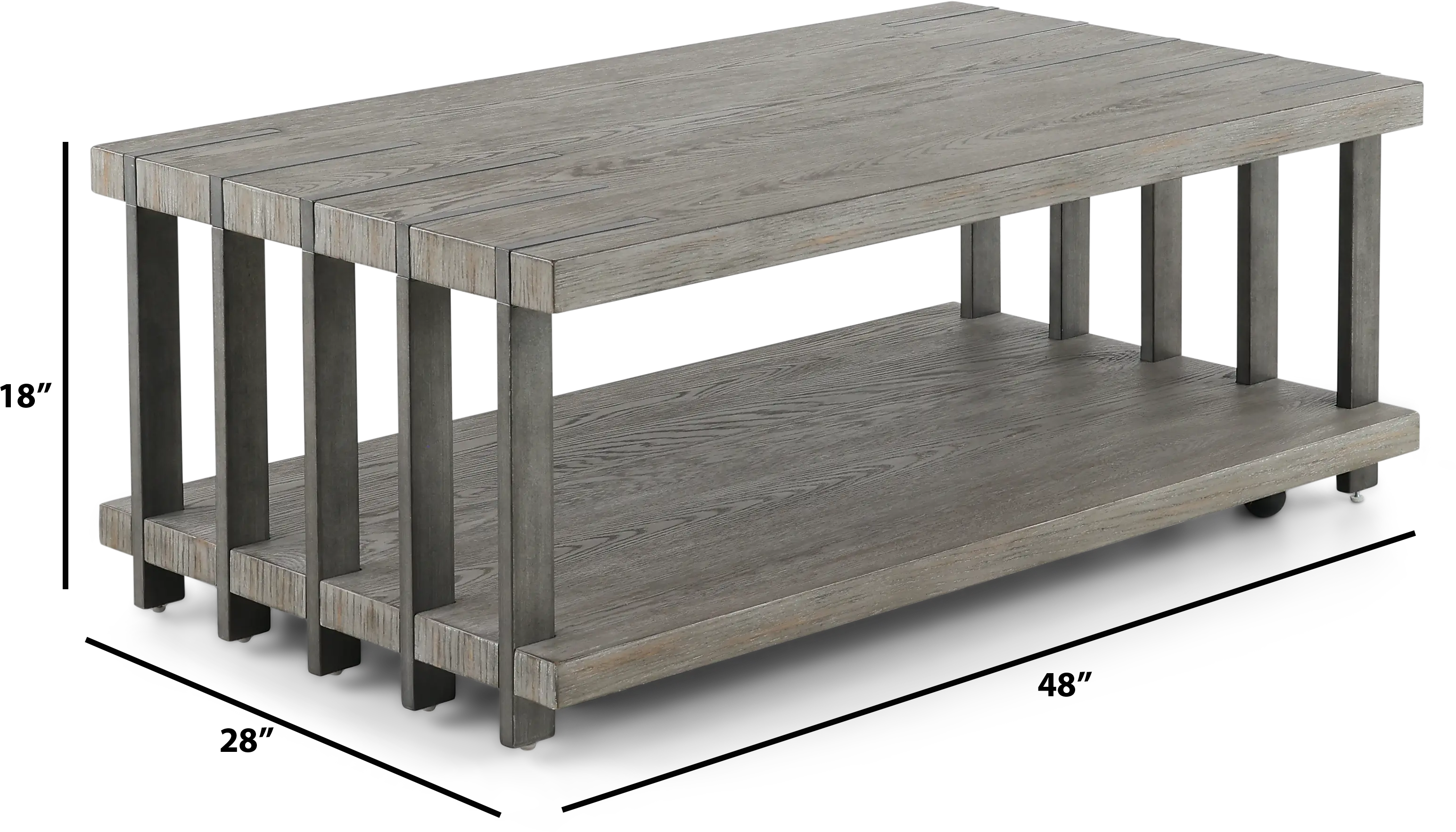 Eldridge Weathered Gray Coffee Table-3