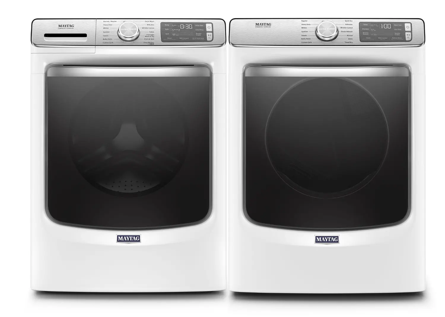 .MAT-8630-W/W-ELE-PR Maytag Smart Laundry Pair with Front Load Washing Machine and Electric Dryer - White-1