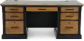 Toulouse Brown and Black Double Pedestal Desk