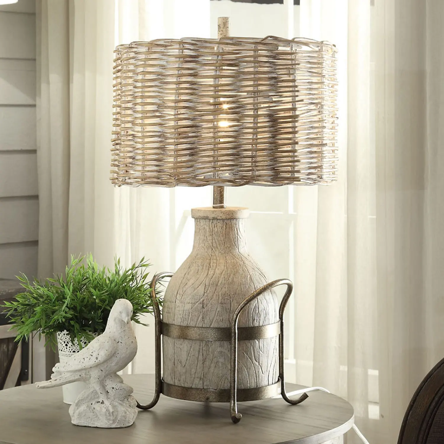 31 Inch Dairy Farm Table Lamp with Iron Accent-1