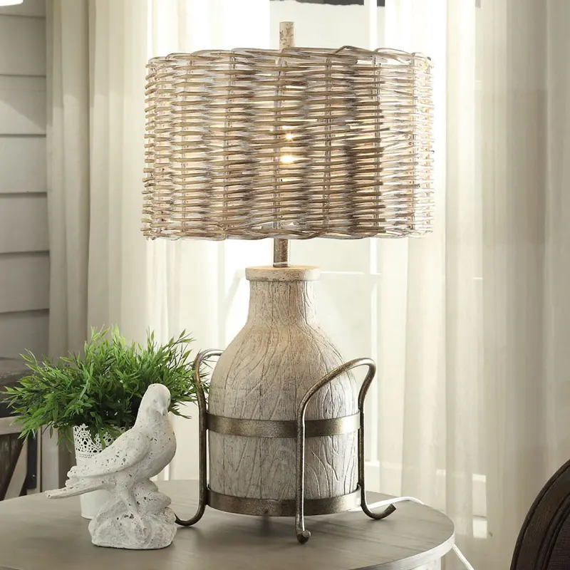 31 Inch Dairy Farm Table Lamp with Iron Accent