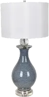 Crystal and Blue Crackle Ceramic Table Lamp