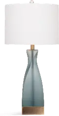 29 Inch Frosted Blue Glass Table Lamp