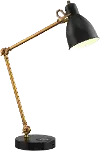 Antique Bronze and Black Desk Lamp with Wireless Charging