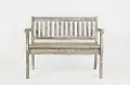 Artisan Washed Gray Craft Slat Back Storage Bench