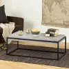 12066 Mezzy Concrete Gray and Black Coffee Table - South Shore