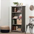 12205 Artwork Gray Maple 4-Shelf Bookcase - South Shore