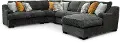 4PC/CLNGER/GRPHT/OP2 Challenger Gray 4 Piece Sectional