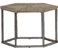 Addison Cove Ash Blonde and Metal Hexagon Cocktail Table