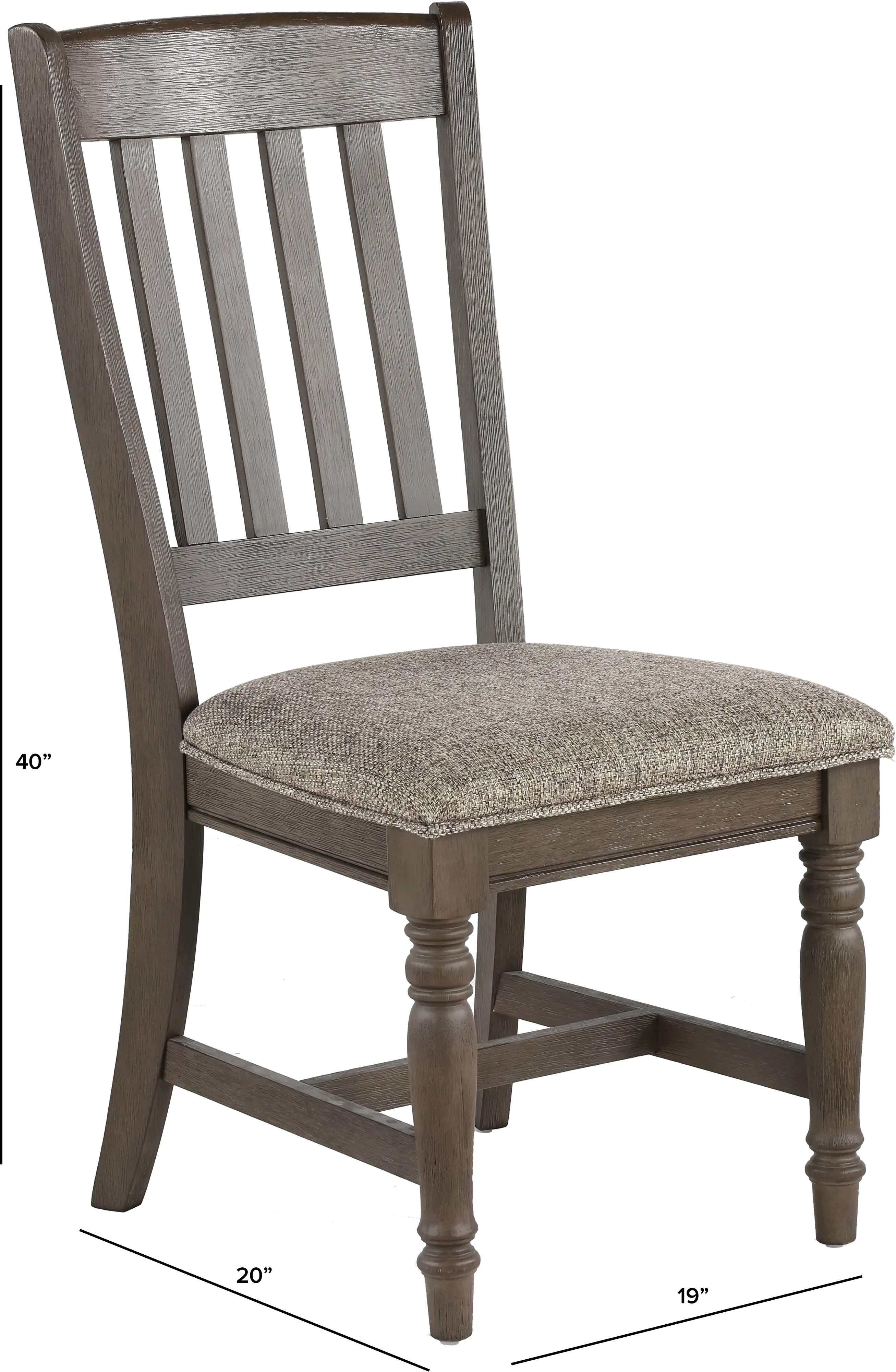 Balboa Park Roasted Oak Slat Back Upholstered Dining Chair-3
