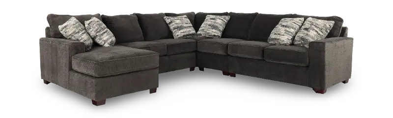Autumn Dark Gray 5-Piece Sectional with Left-Facing Chaise