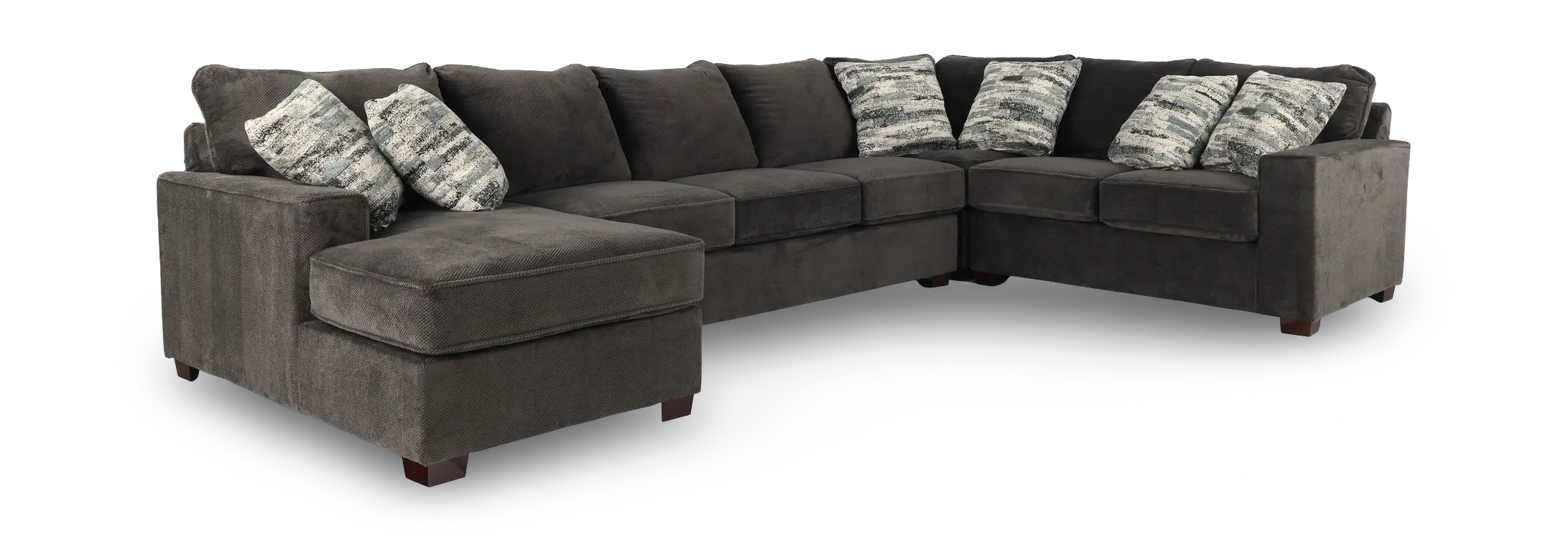 4PC/AUTUMN/STNG/OPT5 Autumn Dark Gray 4-Piece Sectional with Left-Facing Chaise-1