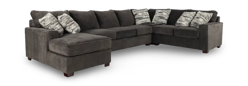Autumn Dark Gray 4-Piece Sectional with Left-Facing Chaise
