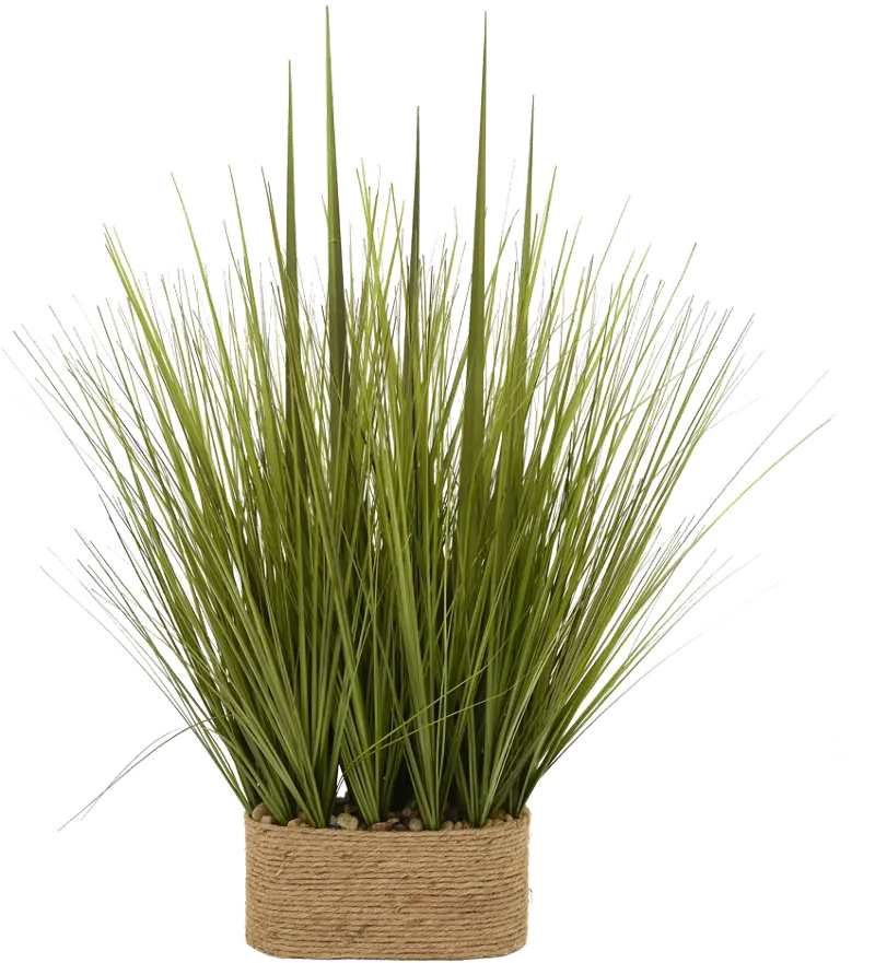 Faux Green Grass Pot Arrangement