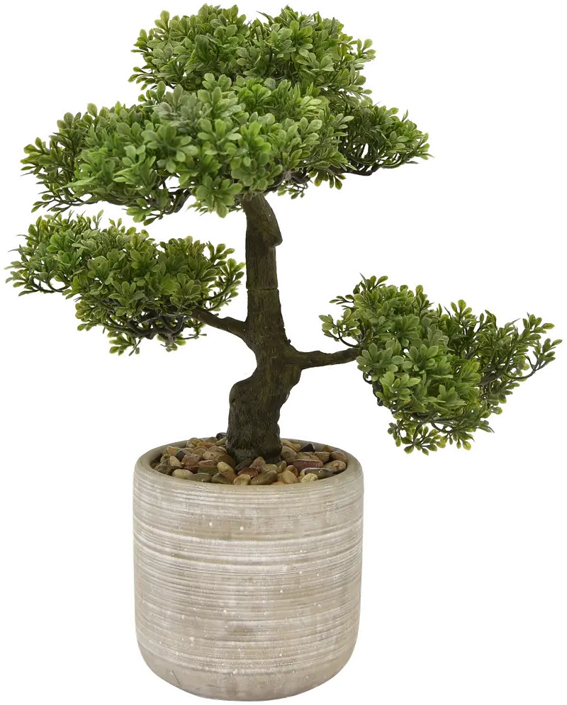 Green Faux Bonsai Pot Arrangement