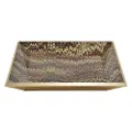 15 Inch Square Coral Glass Tray