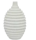 15 Inch White Textured Vase