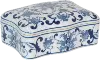 White and Blue Floral Ceramic Box