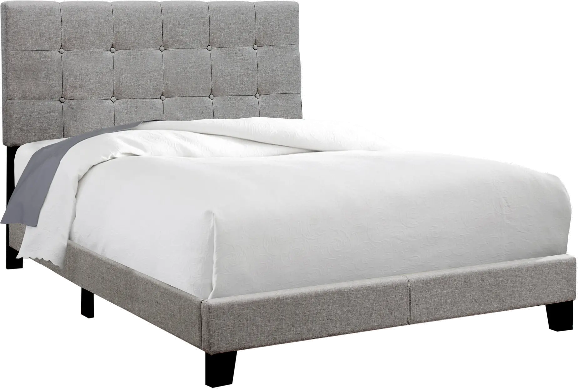 Contemporary Gray Full Upholstered Bed-1