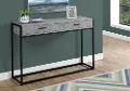 Gray and Black Metal 48 Inch Console Table