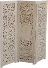 White 3 Panel Antique Screen