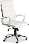 Modern White Office Chair with Padded Armrest