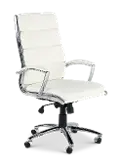 Modern White Office Chair with Padded Armrest