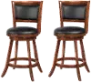 Antonie Brown and Black Swivel Counter Height Stool, Set of 2