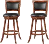 Antoine Brown and Black Swivel Bar Stool, Set of 2