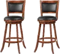 Antoine Brown and Black Swivel Bar Stool, Set of 2
