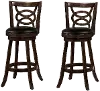 Transitional Espresso Brown Swivel Bar Stool (Set of 2)