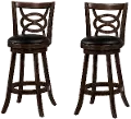 Transitional Espresso Brown Swivel Bar Stool (Set of 2)