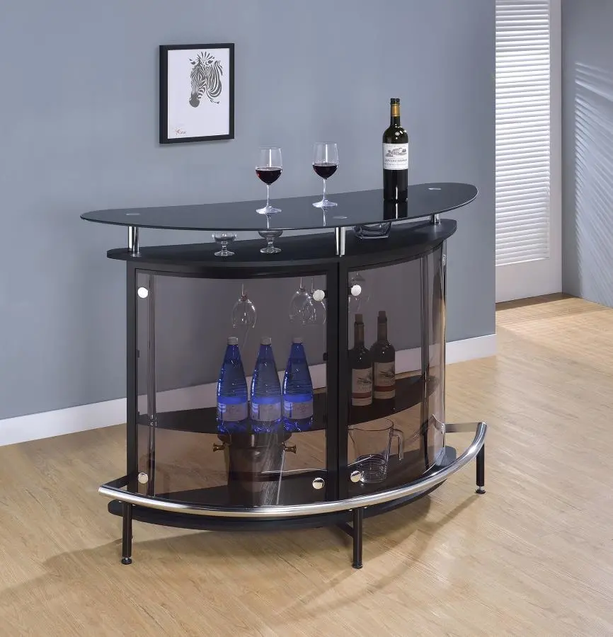 Anibal Modern Black and Chrome Bar Set-3
