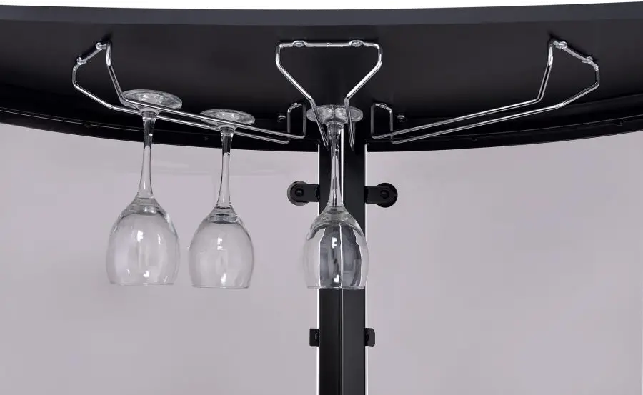 Anibal Modern Black and Chrome Bar Set-4