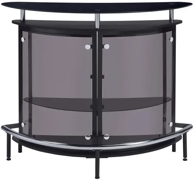 Anibal Modern Black and Chrome Bar Set-1