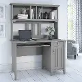 MY72308-03 Cape Cod Gray Computer Desk with Hutch - Bush Furniture