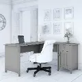 SAD160CG-03 Salinas Cape Cod Gray L Shaped Desk with Storage - Bush Furniture