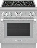 PRG305WH Thermador 30 Inch Pro Harmony Convection Gas Range - 3.6 cu. ft., Stainless Steel