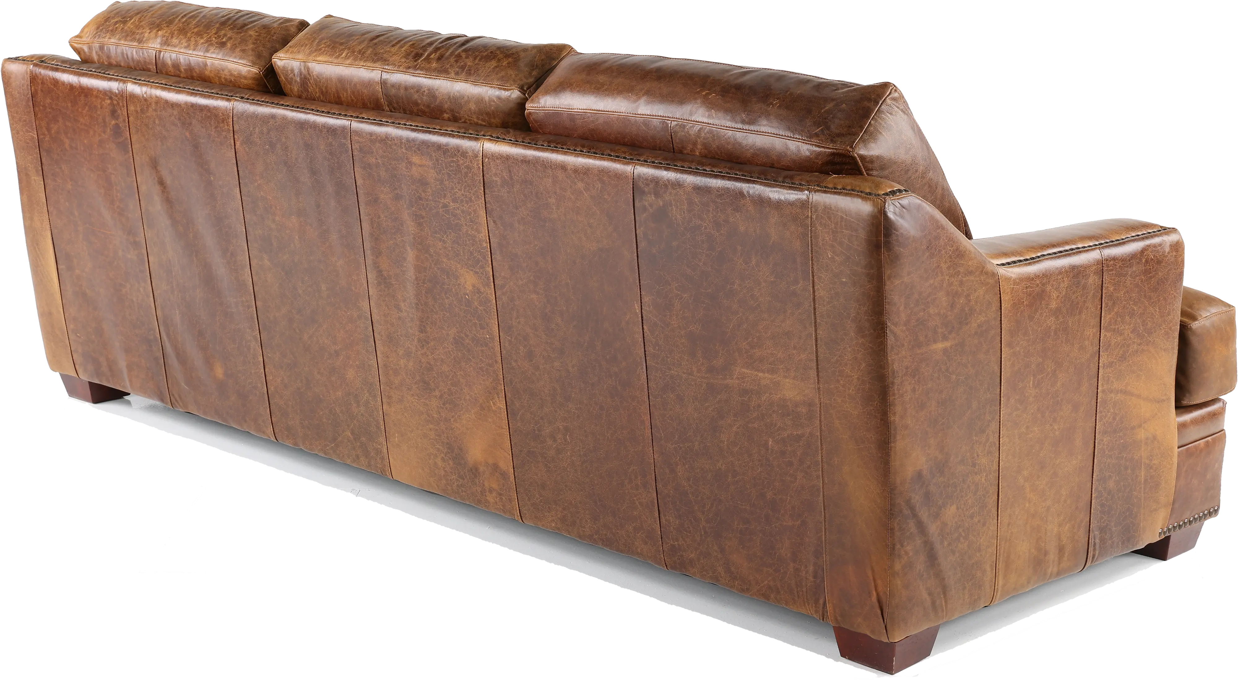Antique Brown Leather Sofa-13