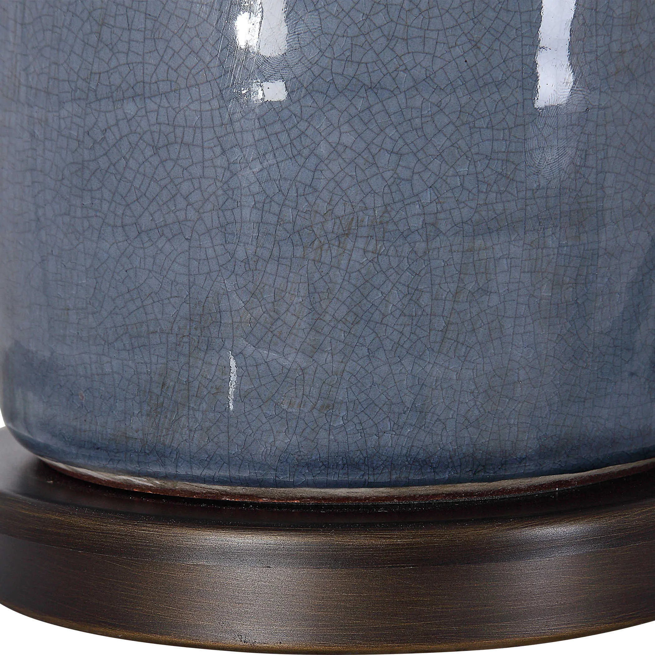 Blue Glazed Finish Table Lamp with Oil Rubbed Bronze Accents-3