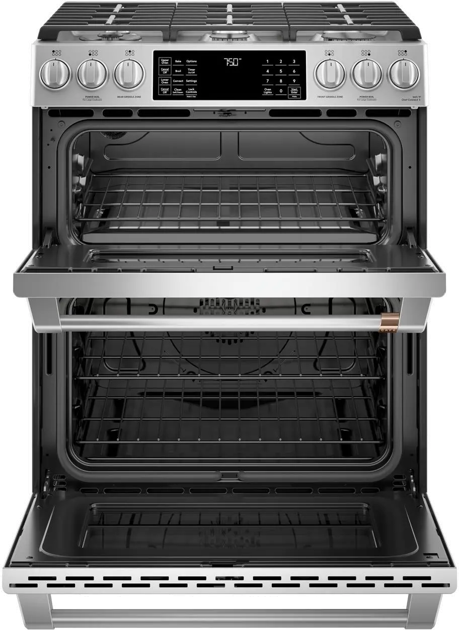 CGS750P2MS1 Cafe 6.7 cu ft Double Oven Gas Range - Stainless Steel-3